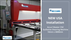 NEW Accurl Master CNC guillotine Shearing Machine 10mm x 4000mm USA Installation