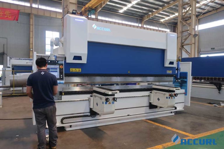 New 10-Axis ACCURL 20′x 350 Ton CNC Press Brake with Sheet Following Supports Systems for bending thin sheets New 10-Axis ACCURL 20′x 350 Ton CNC Press Brake with Sheet Following Supports Systems for bending thin sheets